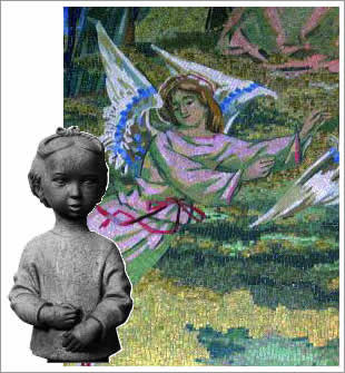 Fred Pittino, La Chiesa trionfante, e Marcello Mascherini, Bambina del Carso Fred Pittino, La Chiesa trionfante, e Marcello Mascherini, Bambina del Carso