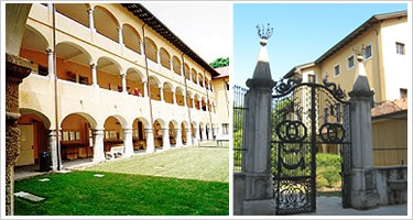 Immagine della biblioteca e del cancello del ghetto
