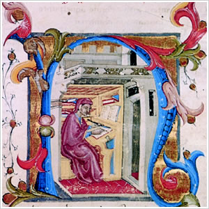 Particolare da Dante, Divina Commedia, codice guarneriano 200