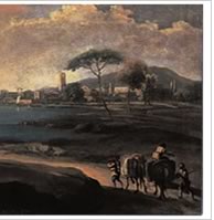 Paesaggio con mercanti a cavallo