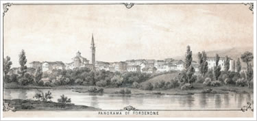 Pordenone come appariva alla met&agrave; del XIX secolo.